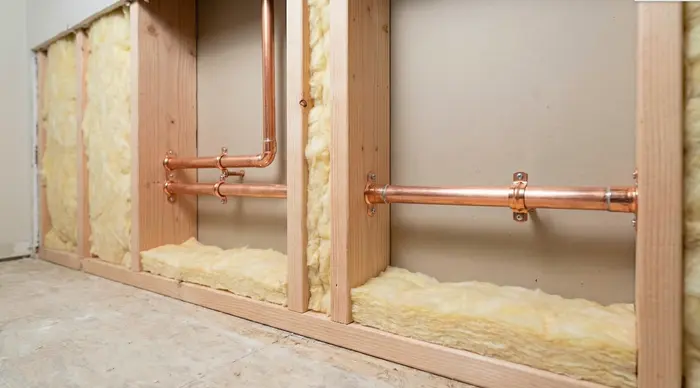After: Clean restored framing with new insulation